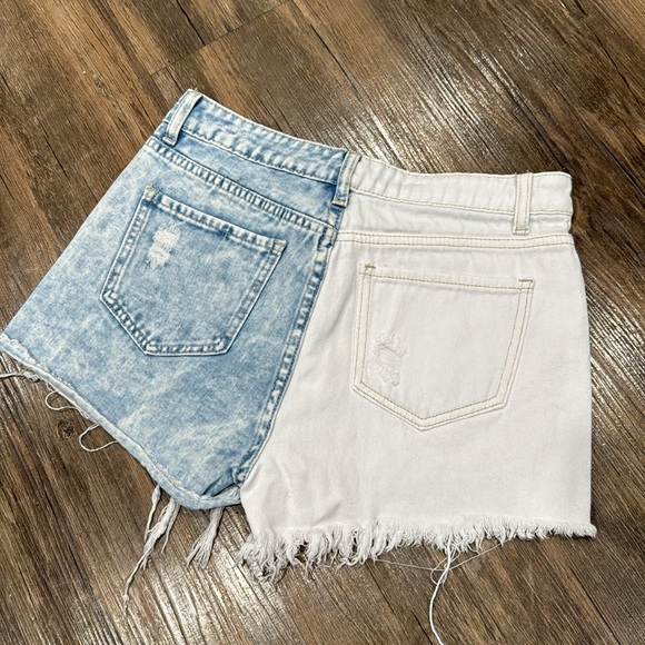 Two Color Jean Shorts - Picture 2 of 4